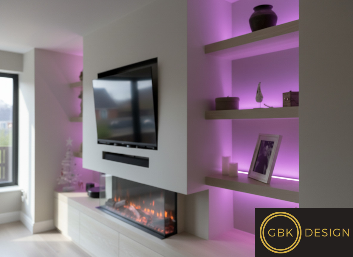 Luxury Media Unit - Custom LED Lighting
